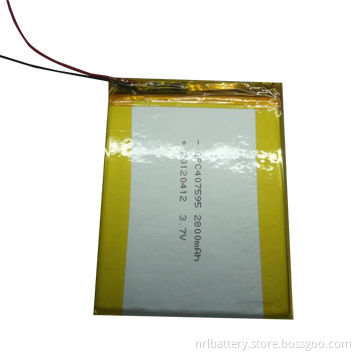 Li-polymer Battery Pack for MID/Laptop/Electrical Products, with 3.7V Voltage, 2800mAh Capacity